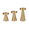 Minimal 3PCS Golden Candle Holders Set Home Event Table Decor Prop