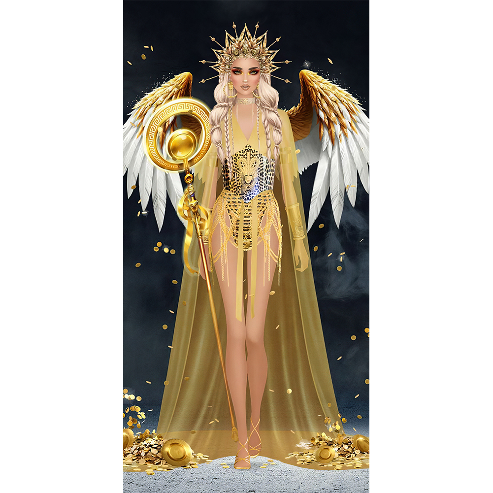 

30*60CM - Round Drill Diamond Painting - Fairy Dress, 501 Original