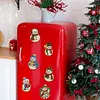 6PCS Snowman DIY Pearl Diamond Painting Christmas Fridge Magnets, Sparkling Rhinestone Refrigerator Magnet Craft Kit for Home Decor & Gifts