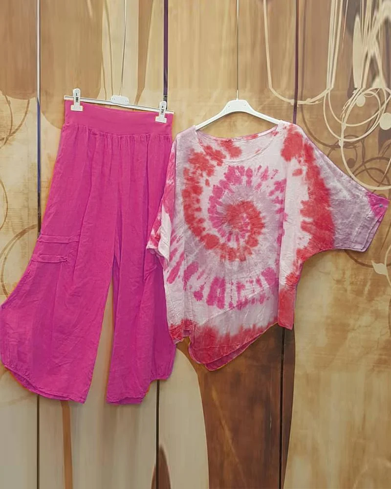 Women's Tie-dye Casual Two-piece Suits
