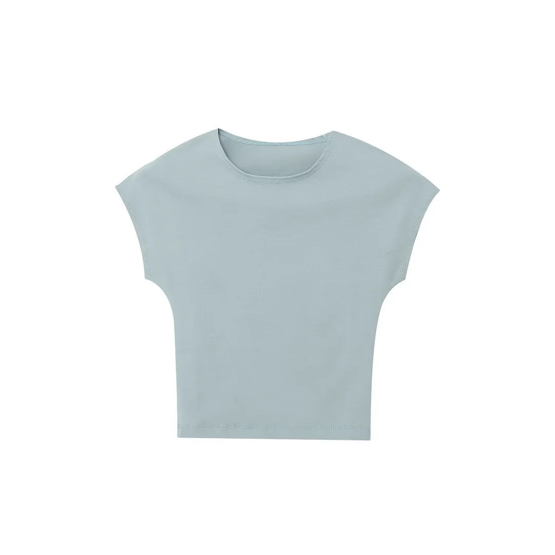 Nigikala Nigikala Summer New Women's Multi-Colored Self-Repair Micro-Sleeveless Design Top T-Shirt