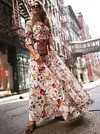Round Neck Half Sleeves Bohemia Maxi Dress