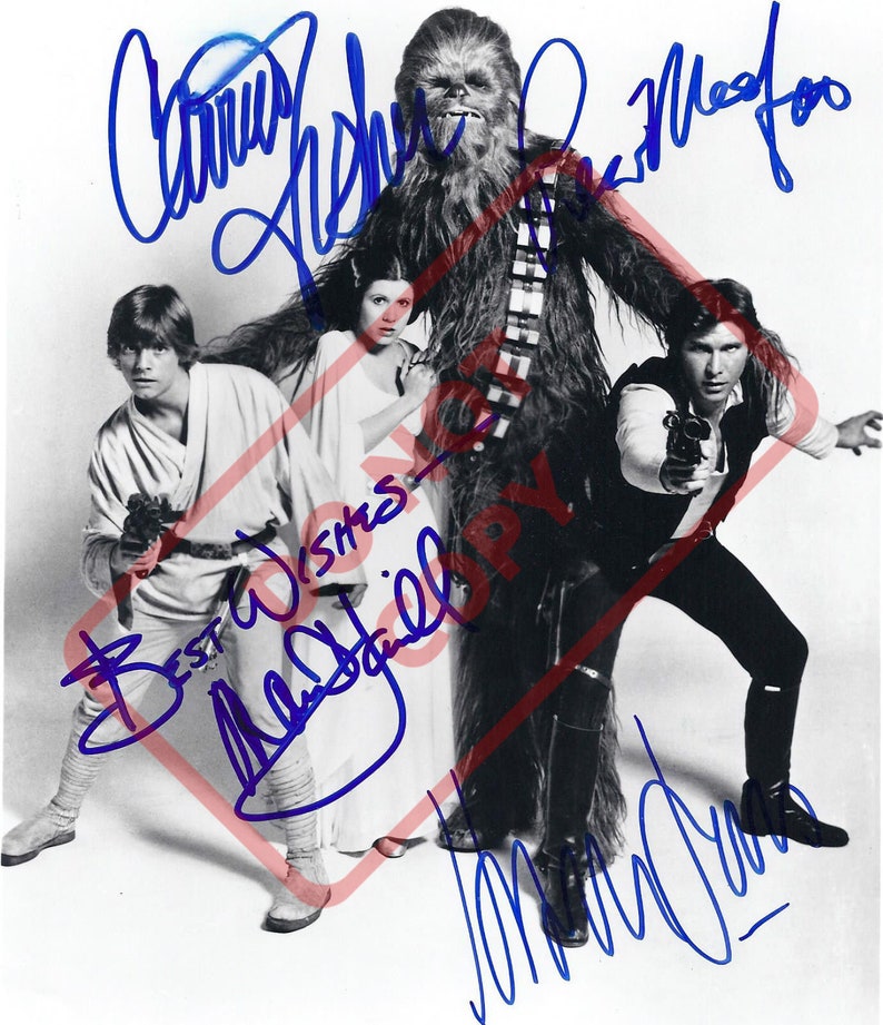 Star Wars Darth cast Carrie Fisher Mark Hamill 8.5x11 Autographed Signed Reprint Photo Poster painting