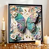 Framed Diamond Painting - Special Shaped - Butterfly Flower (25x25cm)