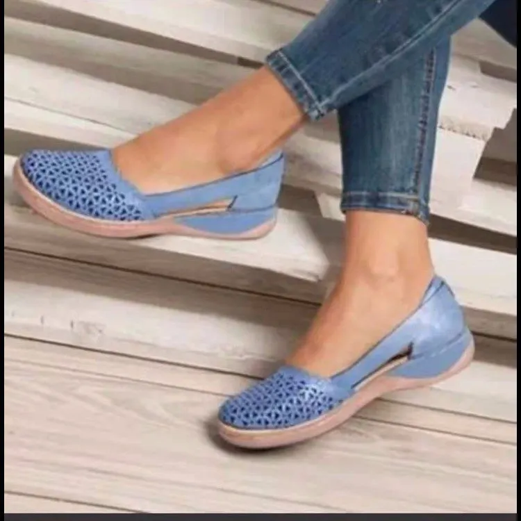 Breakj Breakj Women's Summer Sandals Bag Head Hollow Large Flat-Soled Sandals Hollow Sandals Hollow Breathable Women's Shoes