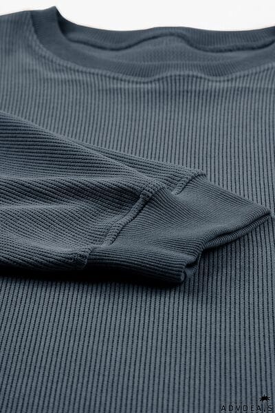 Plus Size Heart Sequin Round Neck Sweatshirt