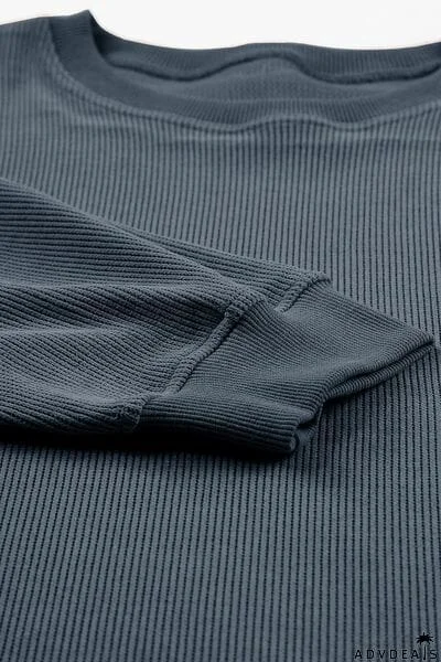 Plus Size Heart Sequin Round Neck Sweatshirt