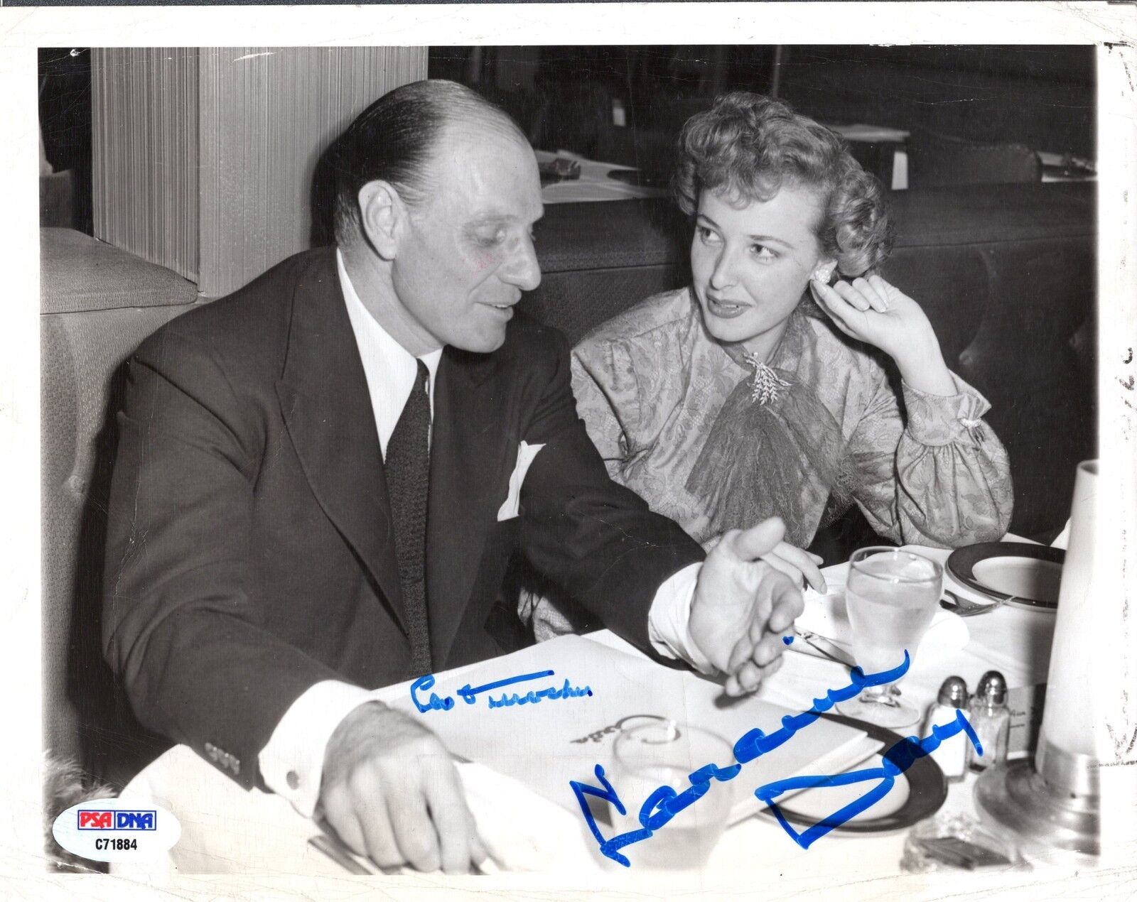 PSA DNA Leo Durocher Laraine Day Autographed Signed Original Wire Photo Poster painting TRB 229