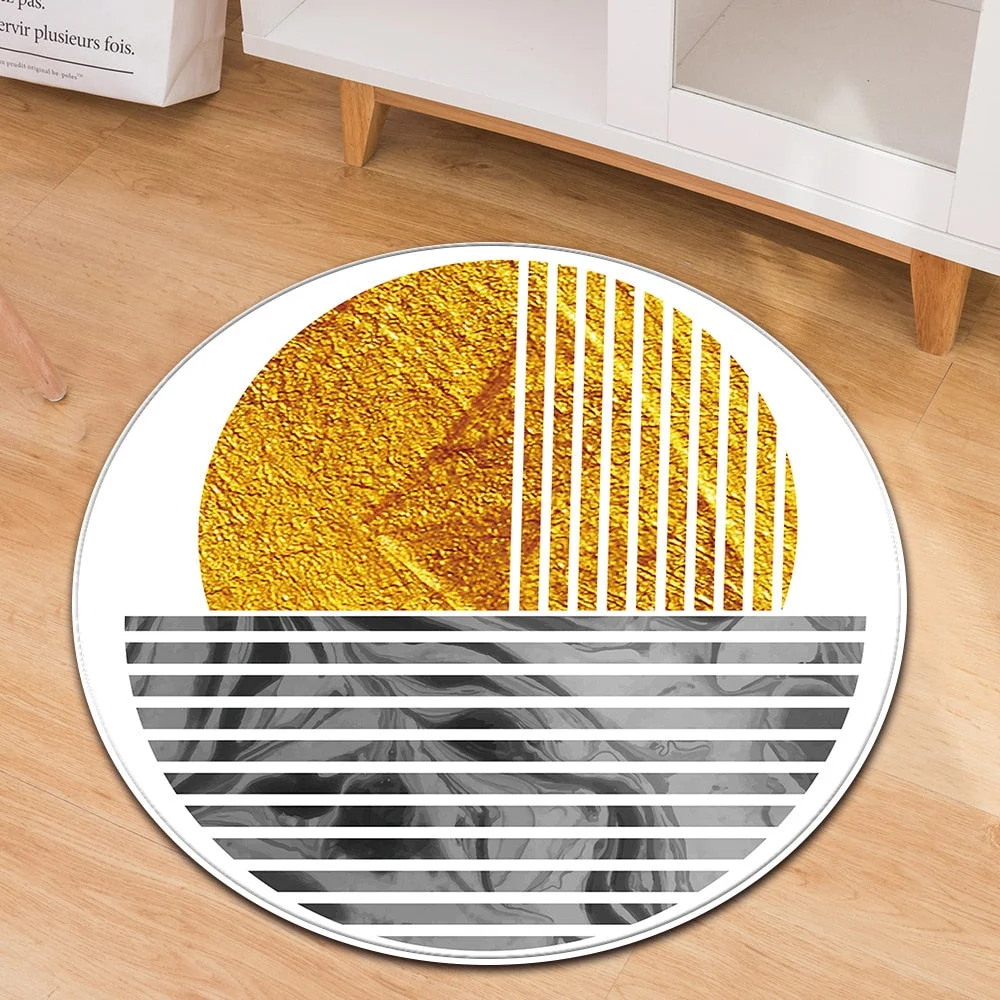 Modern Round Carpet Computer Chair cushion Kids Room Carpet 3D Printing Bedroom Floor Bedside Mat Living Room  Decoration Rug