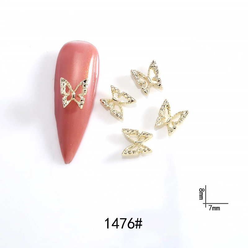 Lz Japanese Internet Celebrant Hot Manicure Diamond Bow Three-dimensional Metal Gold And Silver Super Flash Nail Jewelry Bow Tie