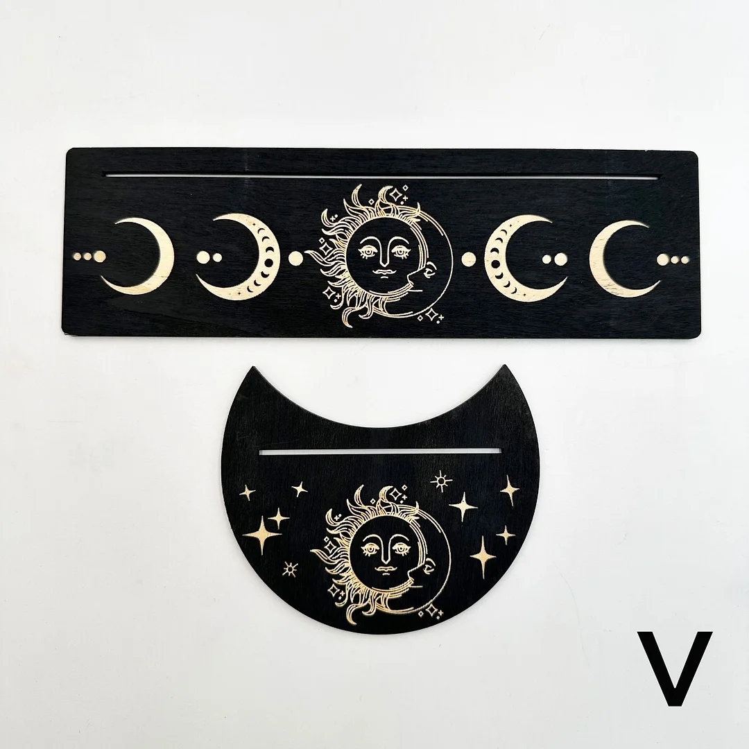 Quality black ornaments home decoration wood carving tarot card holder