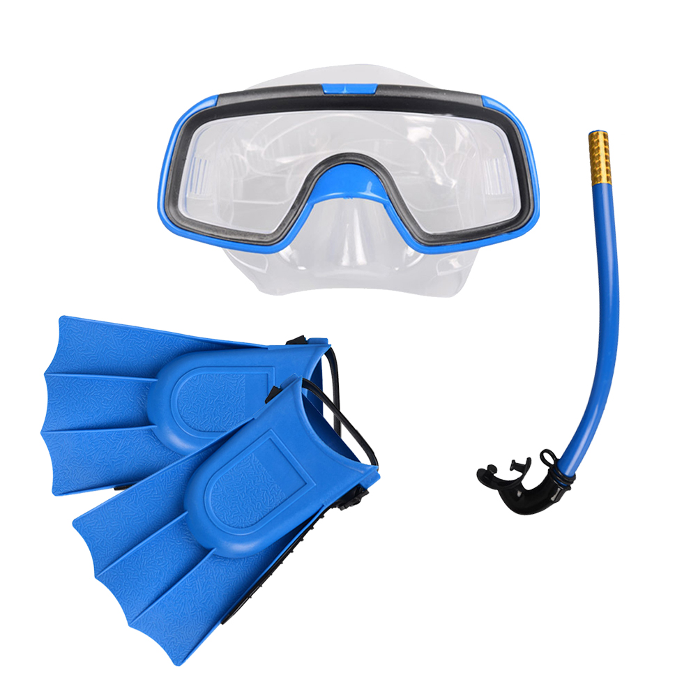 

Kids Diving Goggles Breathing Tube Flippers Snorkeling Gear, Blueshoe size 25-30 yards, 501 Original