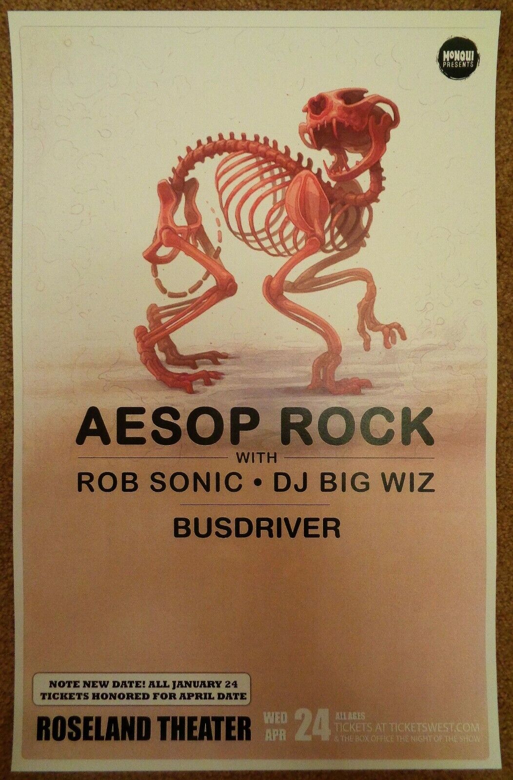 AESOP ROCK Gig POSTER 2013 Portland Oregon April Concert