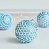 8CM Christmas's Tree Lace Rhombus Hanging Decor Ball