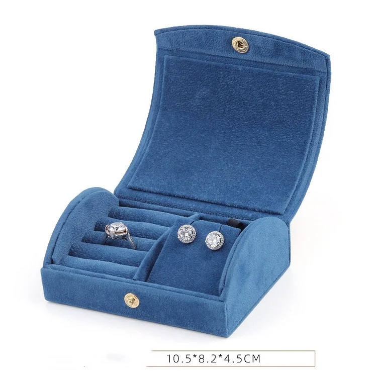 Jungloto	 1Pc Velvet Ring Box Jewelry Box Women Earring Box Bracelet Box Pearl Necklace Gift Object Box Portable Travel Organizer Box Jewelry Boxes