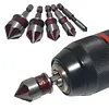 5pcs/Set Countersink Drill Bit Set 82 Degree Precision Countersink Bit 1/4in-3/4in Size 5 Flutes Design for Stainless Steel Metal & Wood