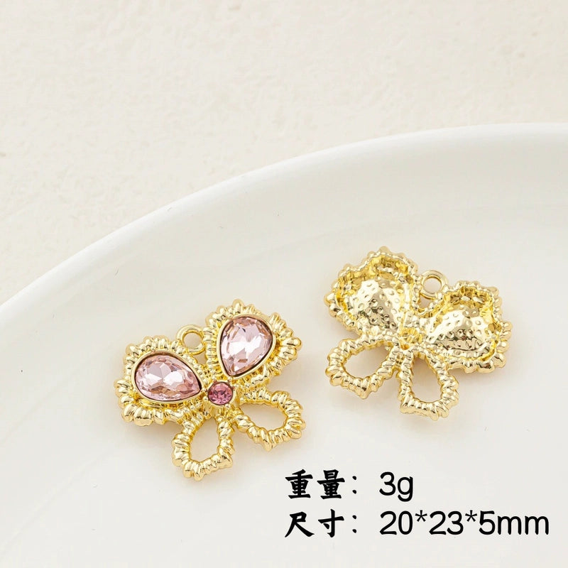 5 PCS/Package 20 * 23mm Alloy Artificial Pearls Rhinestones Flower Butterfly Pendant Jewelry Accessories