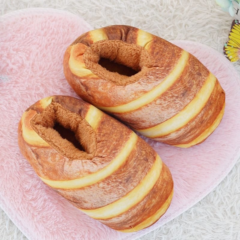 Simulated  Bread Toast Slippers Women's Funny Novelty Shoes For Home Cute Slippers Girls Interesting Creative Boot Slippers 2022
