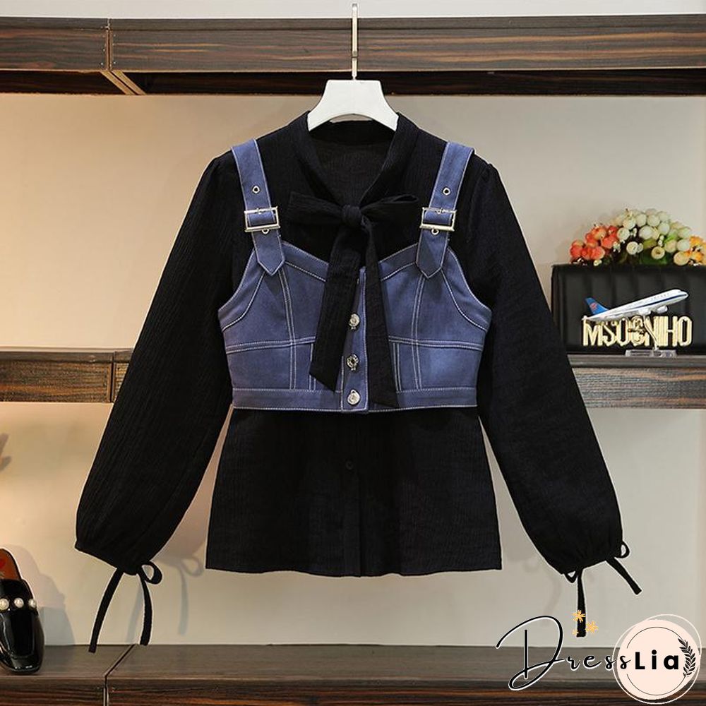 Fashion Denim Three-piece Set P11546