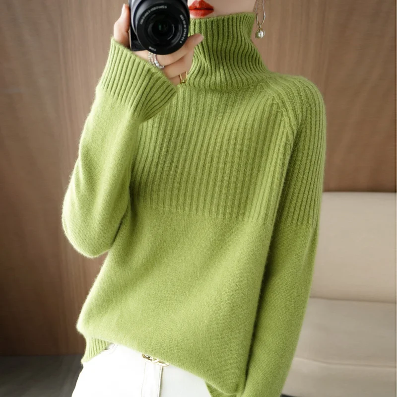 Churchf Churchf Sweater Bottom Shirt Women With Qiu Dong New Head Loose Half Draw A Rotator Sleeve Sweater Women's Jacket