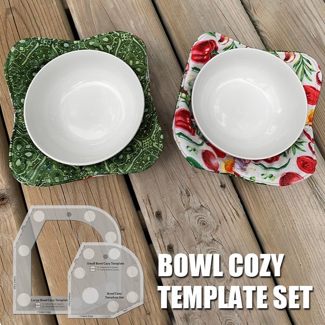 Bowl Cozy Template Cutting Ruler Set 2PCS (With Instructions)