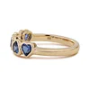 14K Gold Heart Shaped Lab Gems Bezel Half Eternity Ring