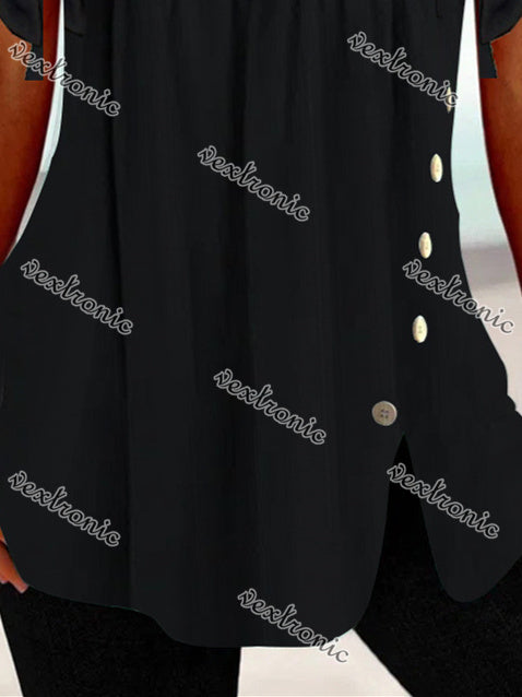 Women Half Sleeve U-neck Stitching Women Tops