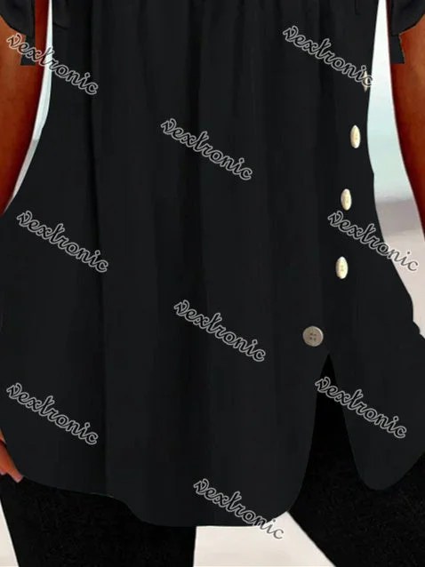 Women Half Sleeve U-neck Stitching Women Tops