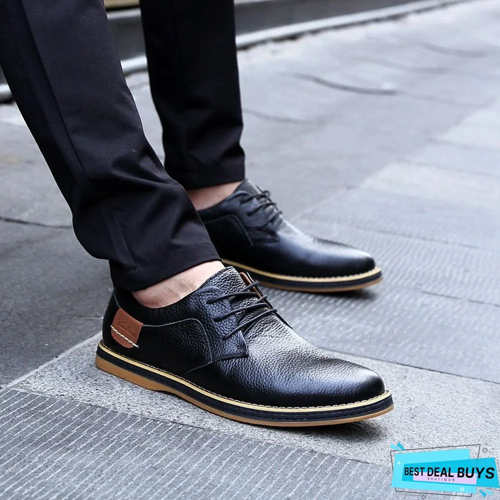 Men Large Size Office & Career Split Joint Leather Shoes