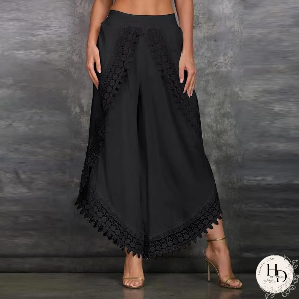 Summer Irregular High Waist Pantalon Fahion Lady Casual Pants Women's Long Pants Wide Leg Pants