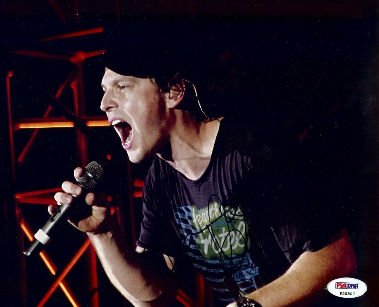 Gavin DeGraw Signed Autographed 8X10 Photo Poster painting Singing with Mic PSA P20507