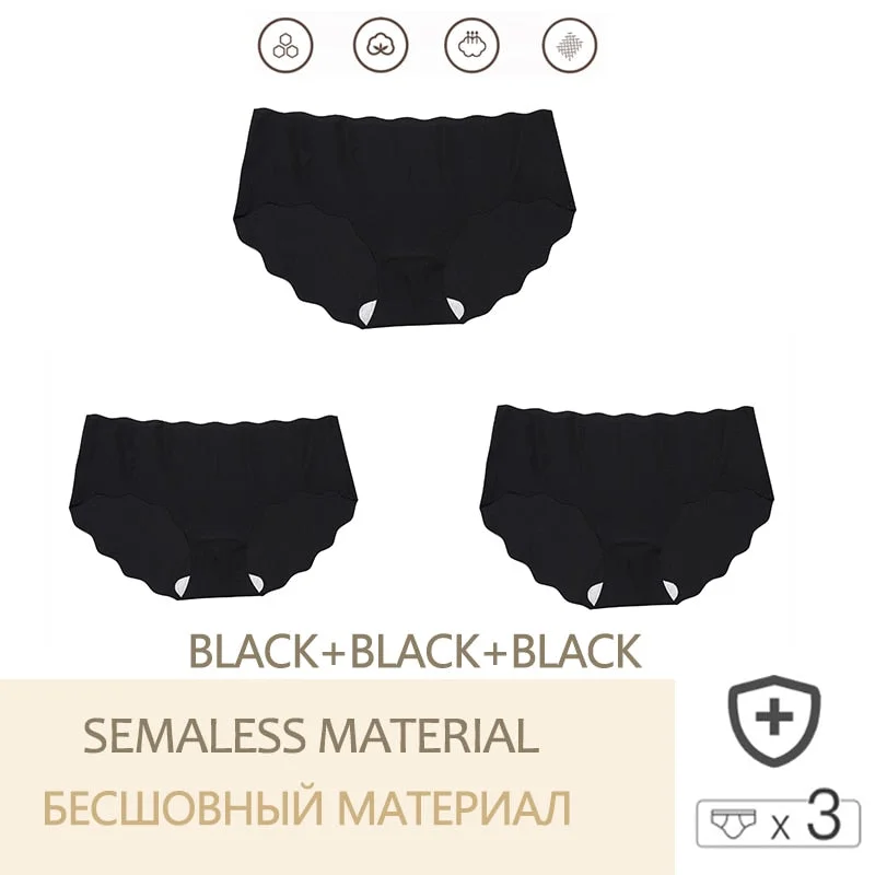 3PCS/Set Seamless Women's Pantys  Low Waisted Soft Underpants For GirlsLingerie Sexy Intimates Woman Comfortable Briefs M-XL