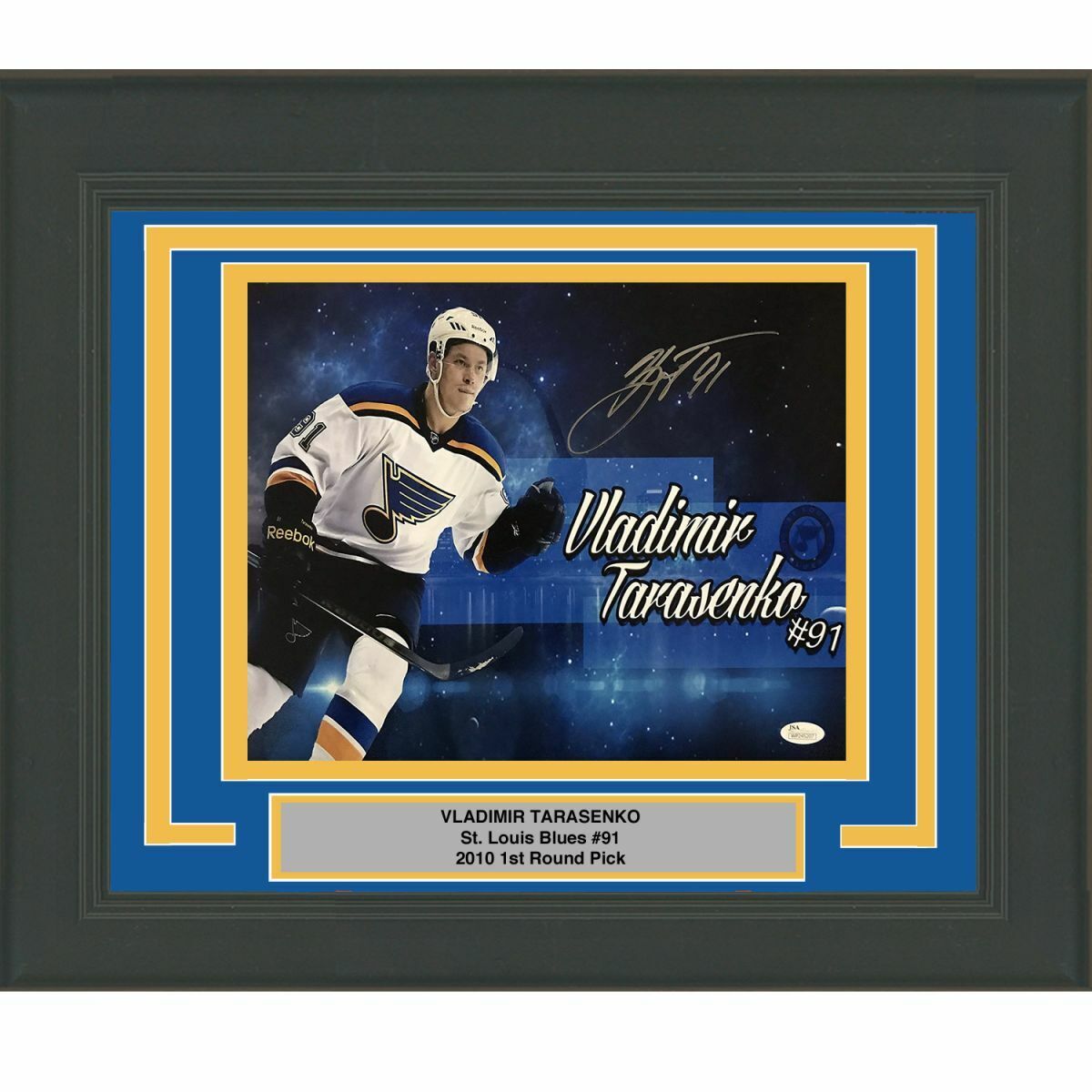 FRAMED Autographed/Signed VLADIMIR TARASENKO STL Blues 11x14 Photo Poster painting JSA COA #9