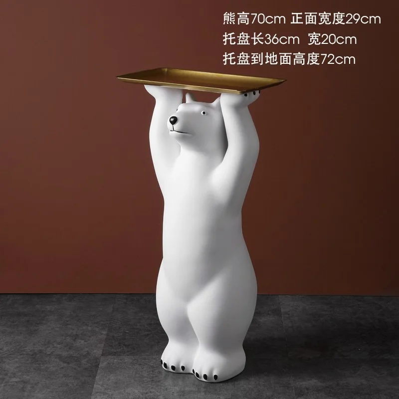 Sdrawing Sdrawing Living Room Floor Bear Ornaments Large Animal Creative TV Cabinet Porch Light Luxury Decoration Storage Tray Gift