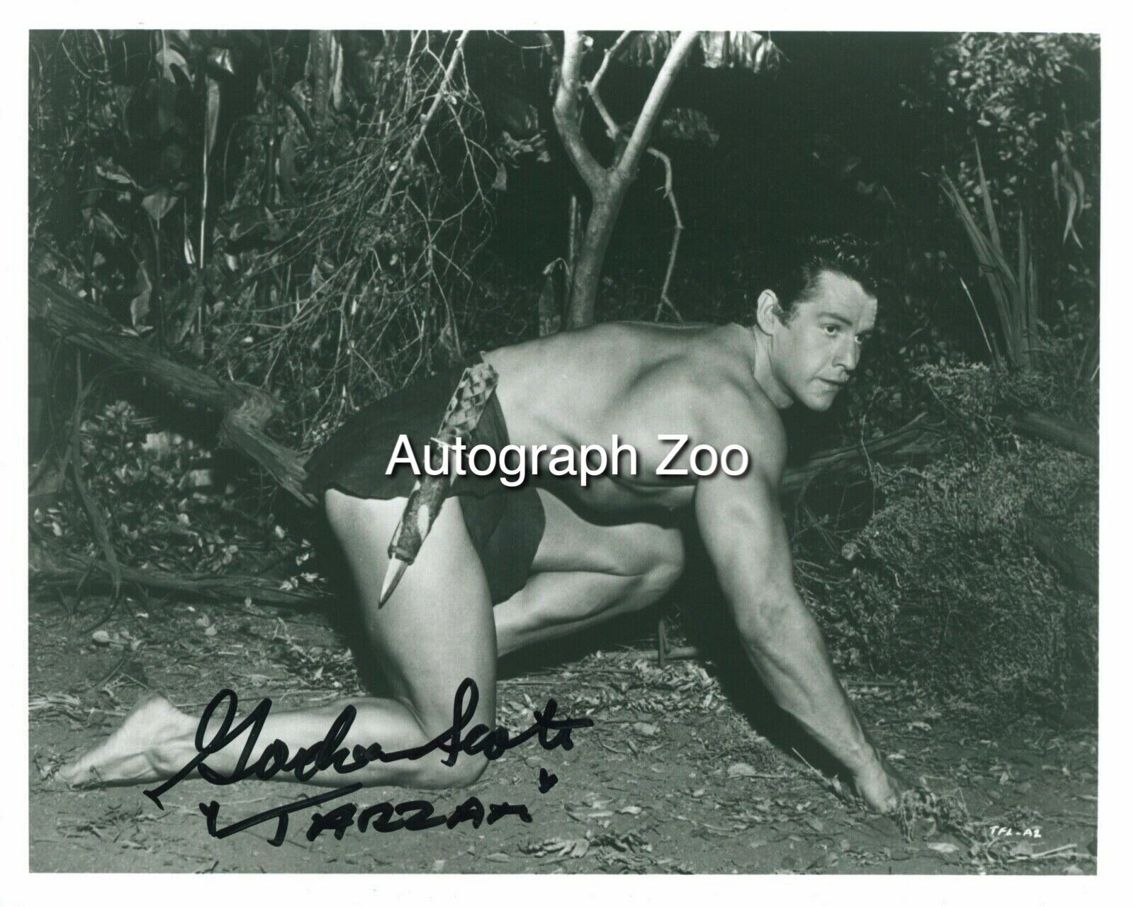 Gordon Scott signed TARZAN 8x10 movie Photo Poster painting