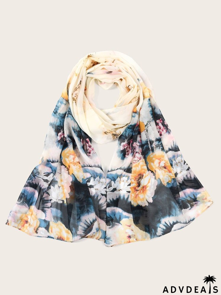 Flower Print Scarf