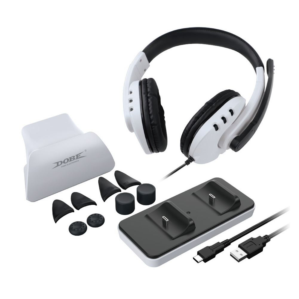 

12 in 1 Wired Headphones Controller Charger Dock Station Holder Kit for PS5, 501 Original