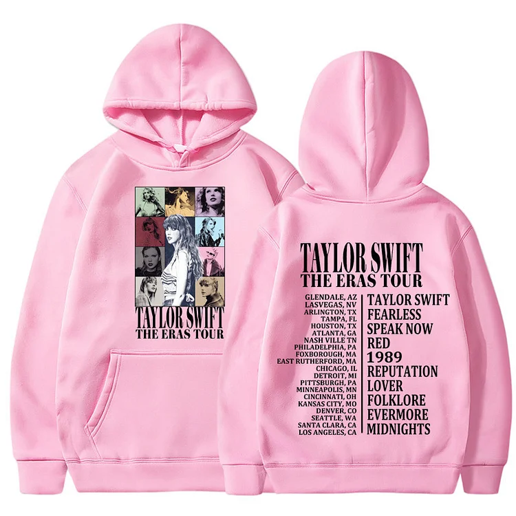 Taylor Swift The Eras Tour Printed Hoodie Zipless Pocket Hoodie at Hiphopee