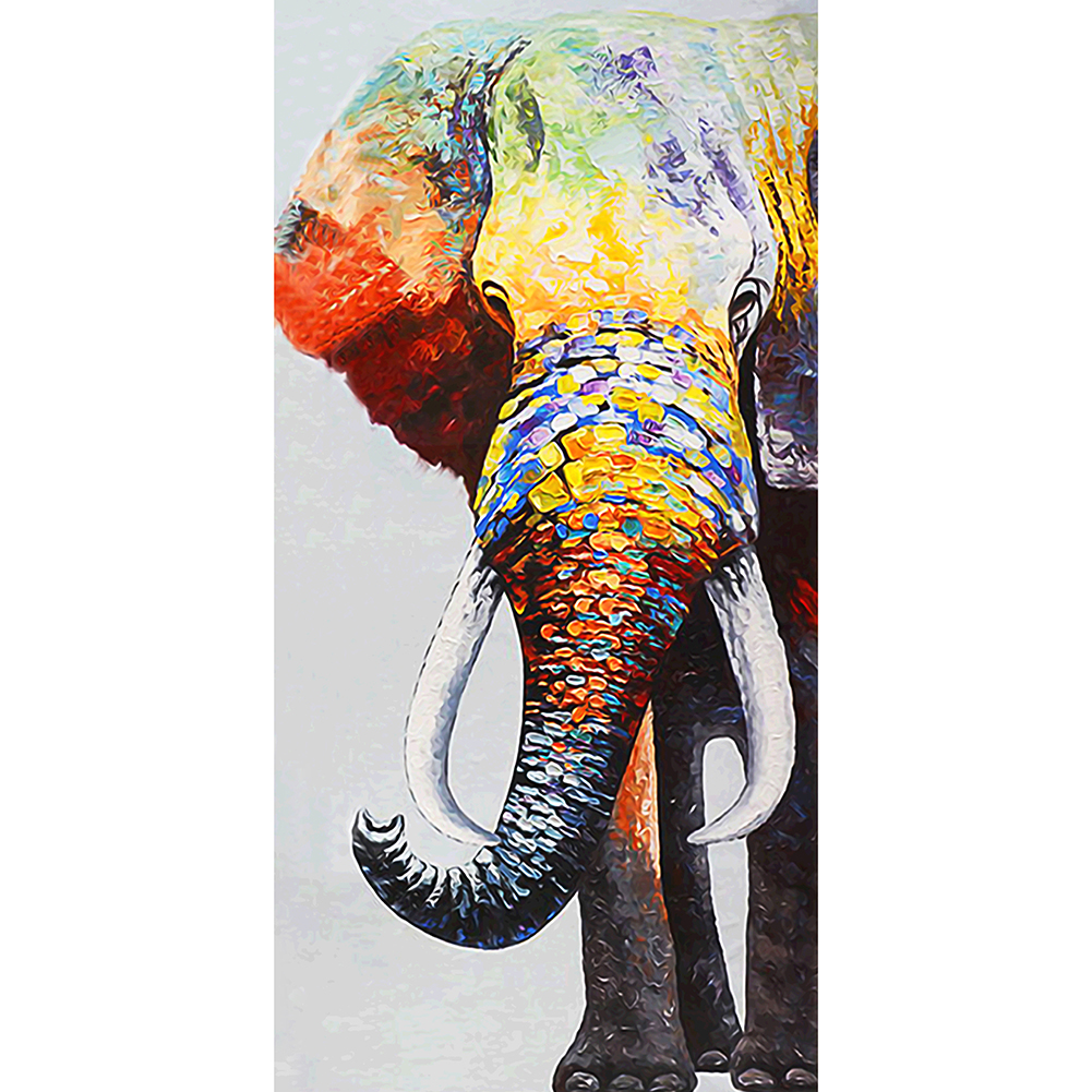 

45*85CM - Round Drill Diamond Painting - Elephant (Big Size), 501 Original