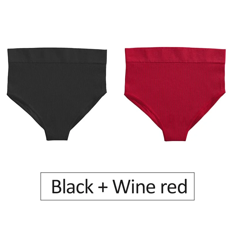 2PCS/Set Women's Panties High Waist Seamless Underwear Female Underpants Woman Sexy Briefs Ladies Panties Intimates Lingerie
