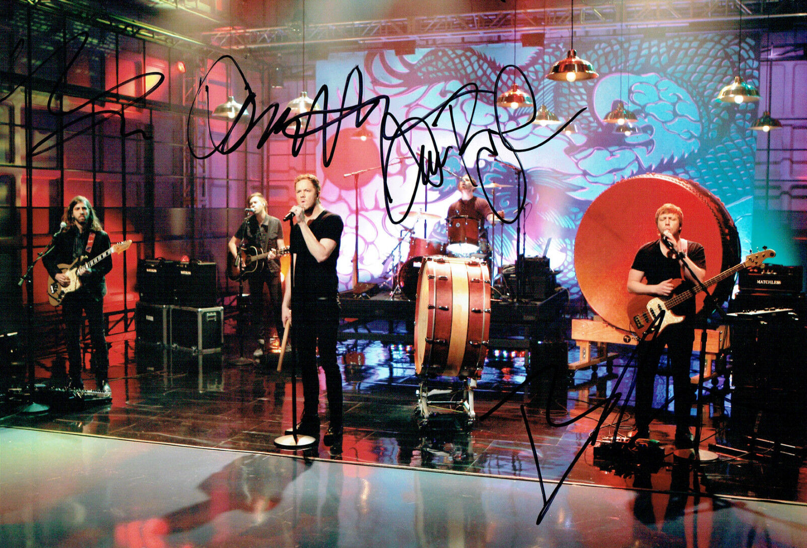 Dan REYNOLDS & Chasing Dragons Band Signed Autograph 12x8 Photo Poster painting AFTAL COA