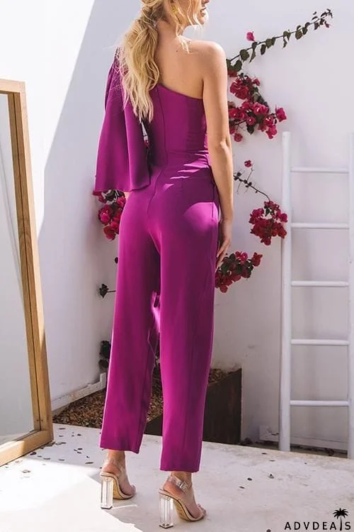 Bow One Shoulder Jumpsuit