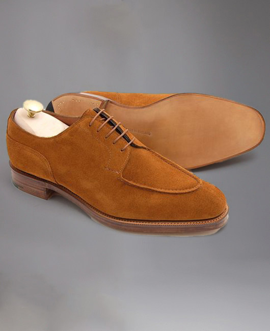 Solid Pointed Toe Strappy Suede Derby Shoes