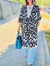 Printed Lace-Up Coat