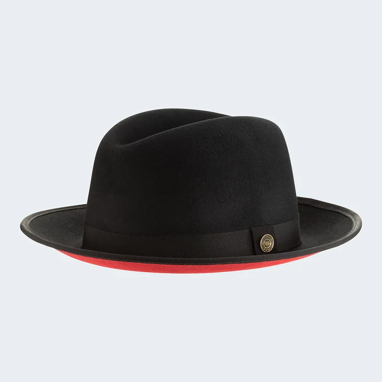 Classic Center-creased Fedora-King (Jet Black)