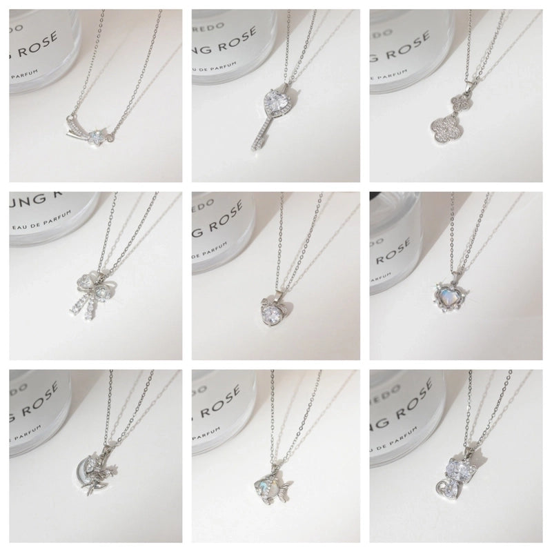 2 Pieces Minimalist Classic Style Geometric Titanium Steel Plating Pendant Necklace