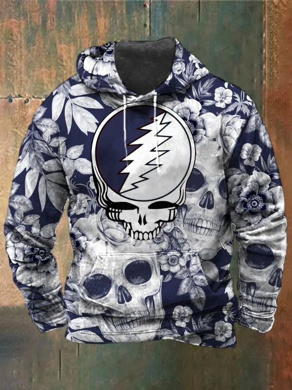 Unisex Skull Print Heavyweight Hoodies