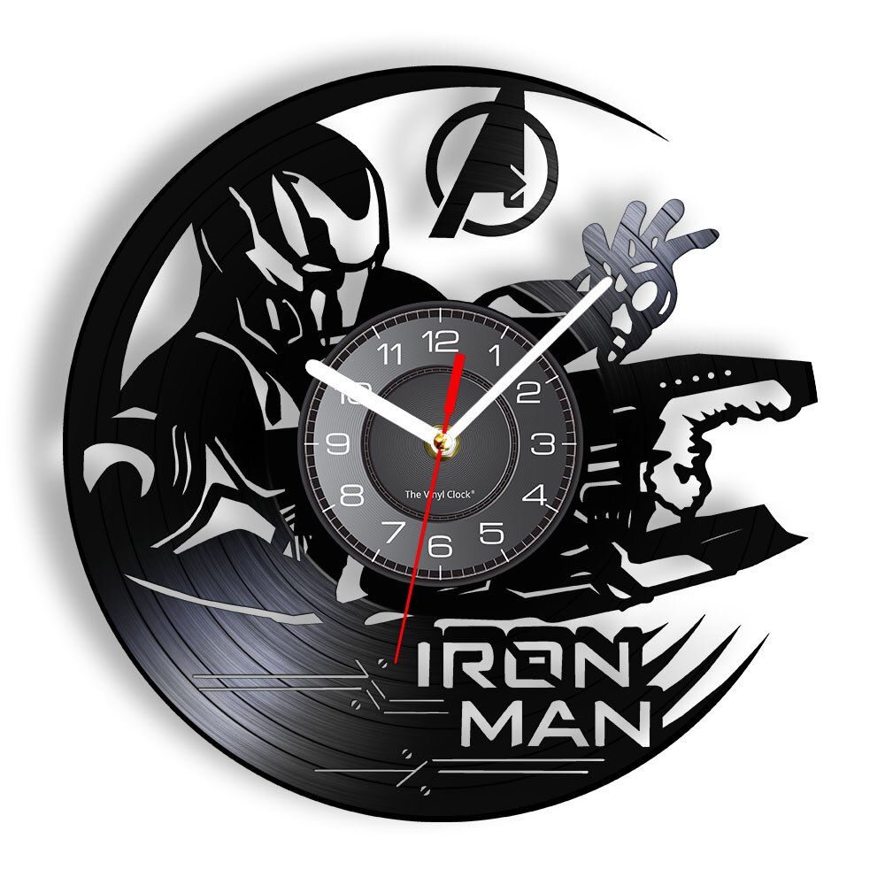 

Tony Stark Cinematic Universe Superhero - Vinyl Record Wall Clock - Without LED, 501 Original