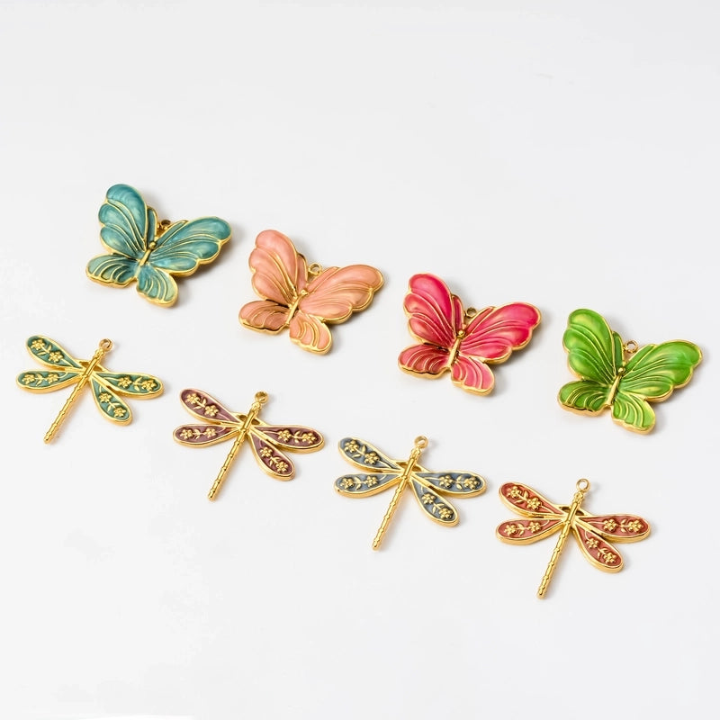 3 PCS/Package 24*27mm 304 Stainless Steel Dragonfly Butterfly Pendant Jewelry Accessories