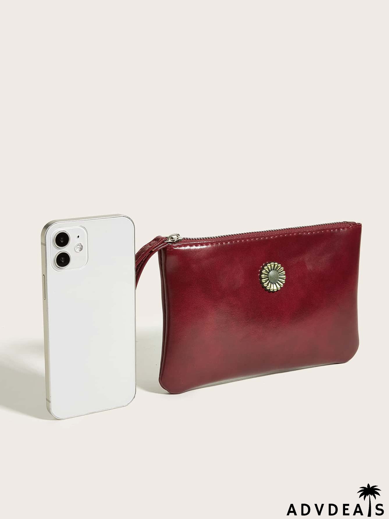 Flower Decor Square Bag With Wristlet